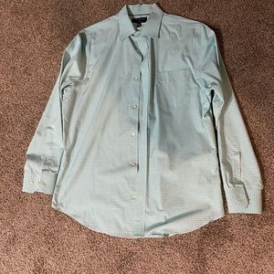Men’s L Banana Republic Teal Gingham Dress Shirt